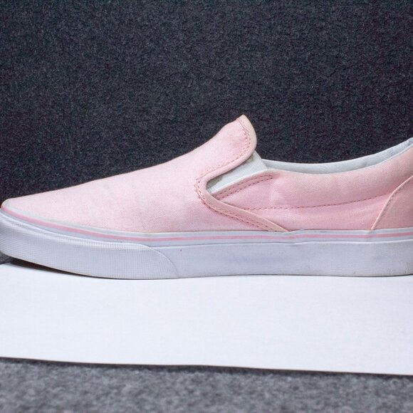 VANS Classic Slip-On Pink White Skateboard Sneakers Mens Size 8.5 Womens Size 10 - Picture 7 of 11
